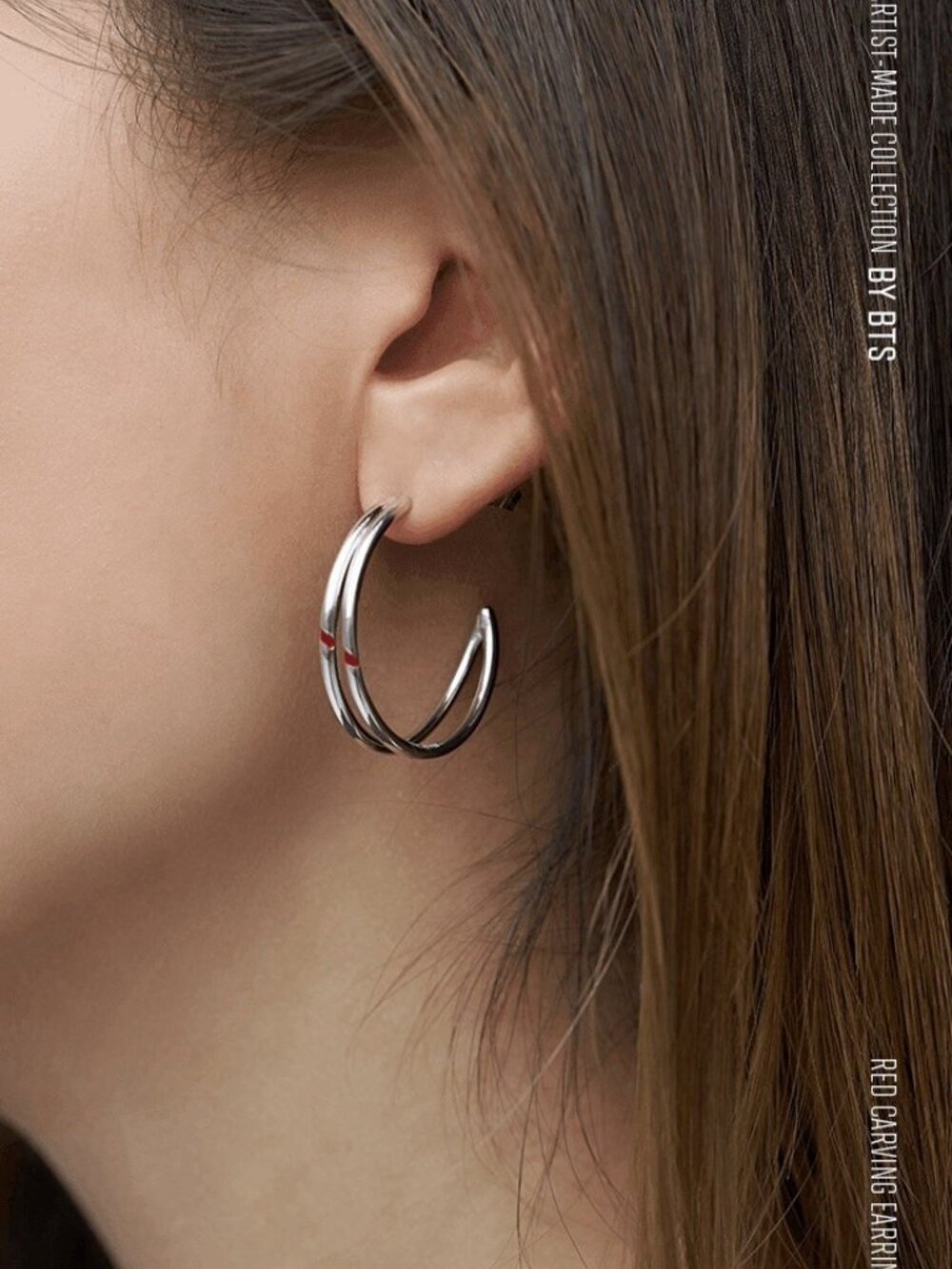BTS Red Carving Earring (one) ARTIST MADE COLLECTION JIMIN (NO INCLUSIONS)